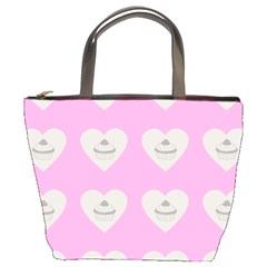 Cupcake Pink Grey Bucket Bags by snowwhitegirl