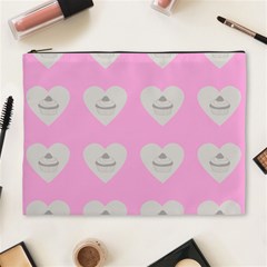 Cupcake Pink Grey Cosmetic Bag (xl) by snowwhitegirl