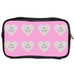 Cupcake Pink Grey Toiletries Bags by snowwhitegirl