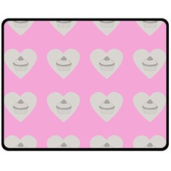 Cupcake Pink Grey Fleece Blanket (medium)  by snowwhitegirl