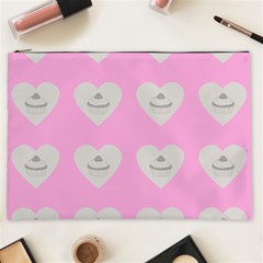 Cupcake Pink Grey Cosmetic Bag (xxl)  by snowwhitegirl