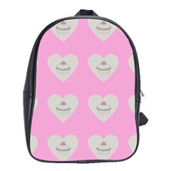 Cupcake Pink Grey School Bag (xl) by snowwhitegirl