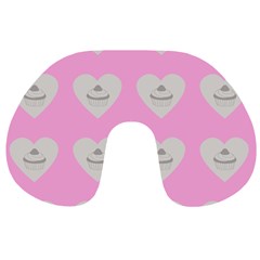 Cupcake Pink Grey Travel Neck Pillows by snowwhitegirl