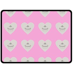 Cupcake Pink Grey Double Sided Fleece Blanket (large)  by snowwhitegirl