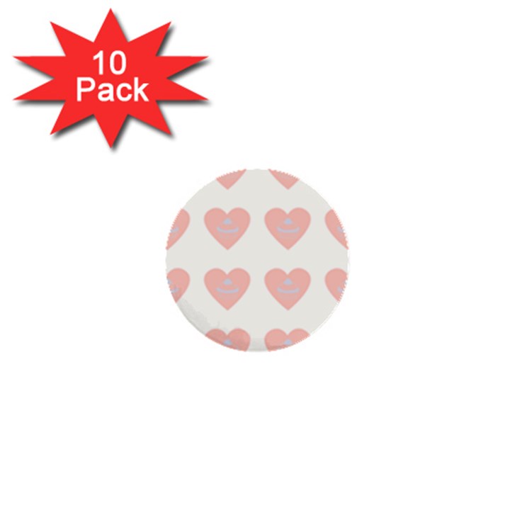 Cupcake White Pink 1  Mini Buttons (10 pack) 