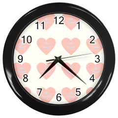 Cupcake White Pink Wall Clocks (black) by snowwhitegirl