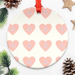 Cupcake White Pink Round Ornament (two Sides) by snowwhitegirl