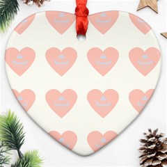 Cupcake White Pink Heart Ornament (two Sides) by snowwhitegirl