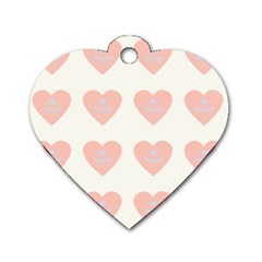 Cupcake White Pink Dog Tag Heart (one Side) by snowwhitegirl