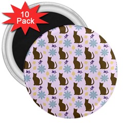 Outside Brown Cats 3  Magnets (10 Pack)  by snowwhitegirl