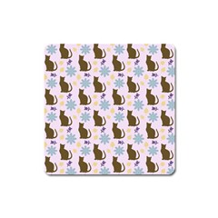 Outside Brown Cats Square Magnet by snowwhitegirl