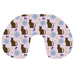 Outside Brown Cats Travel Neck Pillows Front