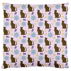 Outside Brown Cats Large Flano Cushion Case (two Sides) by snowwhitegirl