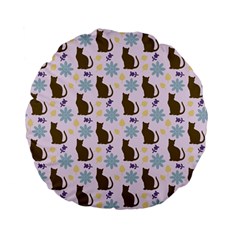 Outside Brown Cats Standard 15  Premium Flano Round Cushions by snowwhitegirl