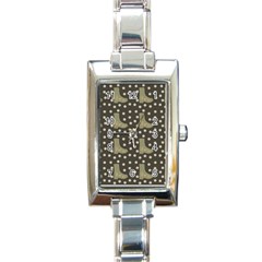 Charcoal Boots Rectangle Italian Charm Watch