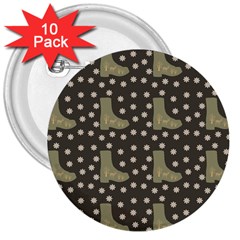 Charcoal Boots 3  Buttons (10 pack) 