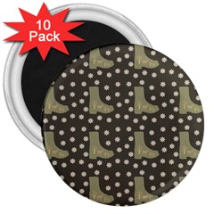 Charcoal Boots 3  Magnets (10 pack) 