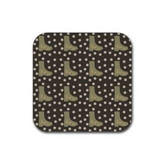 Charcoal Boots Rubber Coaster (Square) 