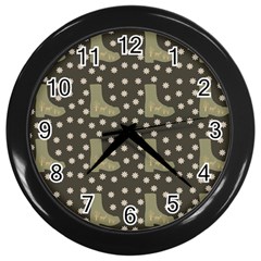 Charcoal Boots Wall Clocks (Black)