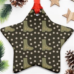 Charcoal Boots Star Ornament (Two Sides)