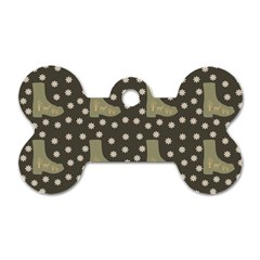 Charcoal Boots Dog Tag Bone (One Side)