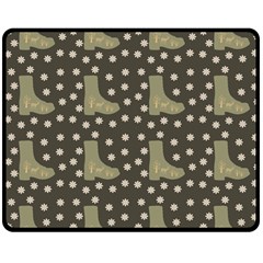 Charcoal Boots Double Sided Fleece Blanket (Medium) 