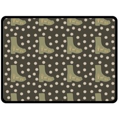 Charcoal Boots Double Sided Fleece Blanket (Large) 