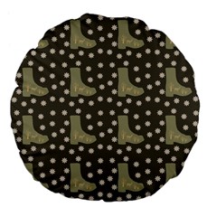 Charcoal Boots Large 18  Premium Flano Round Cushions