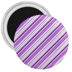 Purple Diagonal Lines 3  Magnets by snowwhitegirl