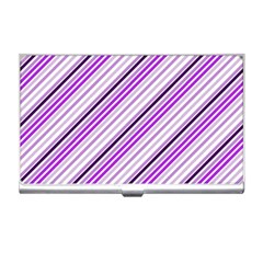 Purple Diagonal Lines Business Card Holders by snowwhitegirl