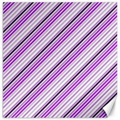 Purple Diagonal Lines Canvas 12  X 12   by snowwhitegirl