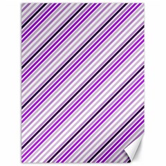 Purple Diagonal Lines Canvas 18  X 24   by snowwhitegirl