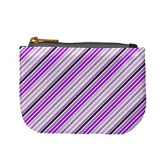 Purple Diagonal Lines Mini Coin Purses by snowwhitegirl