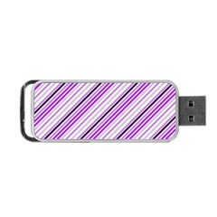 Purple Diagonal Lines Portable Usb Flash (one Side) by snowwhitegirl