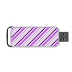 Purple Diagonal Lines Portable USB Flash (Two Sides) Back