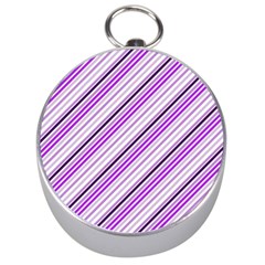 Purple Diagonal Lines Silver Compasses by snowwhitegirl