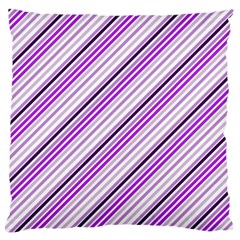 Purple Diagonal Lines Large Flano Cushion Case (two Sides) by snowwhitegirl