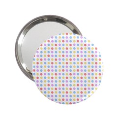 Blue Pink Yellow Eggs On White 2 25  Handbag Mirrors by snowwhitegirl