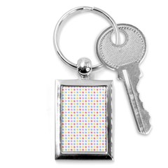 Blue Pink Yellow Eggs On White Key Chains (rectangle)  by snowwhitegirl