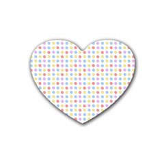 Blue Pink Yellow Eggs On White Rubber Coaster (heart) 