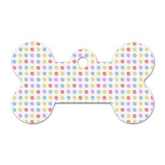 Blue Pink Yellow Eggs On White Dog Tag Bone (one Side) by snowwhitegirl