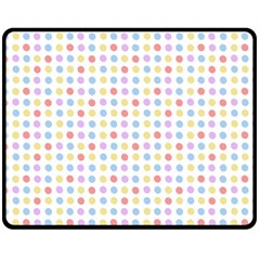 Blue Pink Yellow Eggs On White Fleece Blanket (medium)  by snowwhitegirl