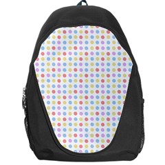 Blue Pink Yellow Eggs On White Backpack Bag by snowwhitegirl