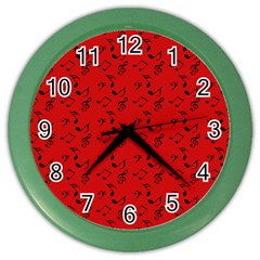 Red Music Color Wall Clocks