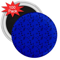 Royal Blue Music 3  Magnets (100 Pack) by snowwhitegirl