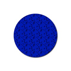 Royal Blue Music Rubber Coaster (round)  by snowwhitegirl