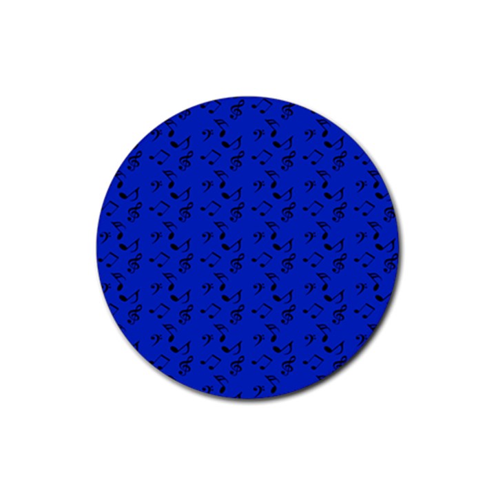 Royal Blue Music Rubber Coaster (Round) 