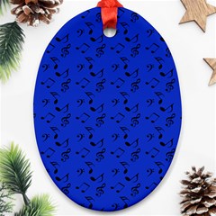 Royal Blue Music Oval Ornament (two Sides) by snowwhitegirl