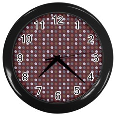 Grey Pink Lilac Brown Eggs On Brown Wall Clocks (black) by snowwhitegirl