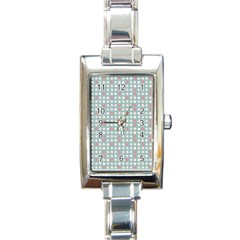 Pink Peach Grey Eggs On Teal Rectangle Italian Charm Watch by snowwhitegirl